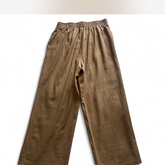 NWT Wide Leg Linen Elastic-back Office Pants in Camel Brown |Max Studio| XL - Picture 3 of 8